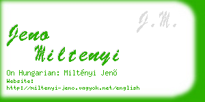 jeno miltenyi business card